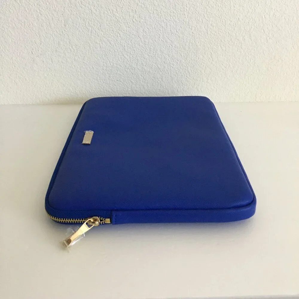 Kate Spade Saffiano Laptop Sleeve Blue Faux Leather Fits Up to 13.5 Laptop